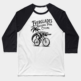 Everglades National Park Cycling - Cycling Alligator Baseball T-Shirt